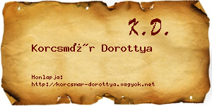 Korcsmár Dorottya névjegykártya