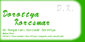 dorottya korcsmar business card